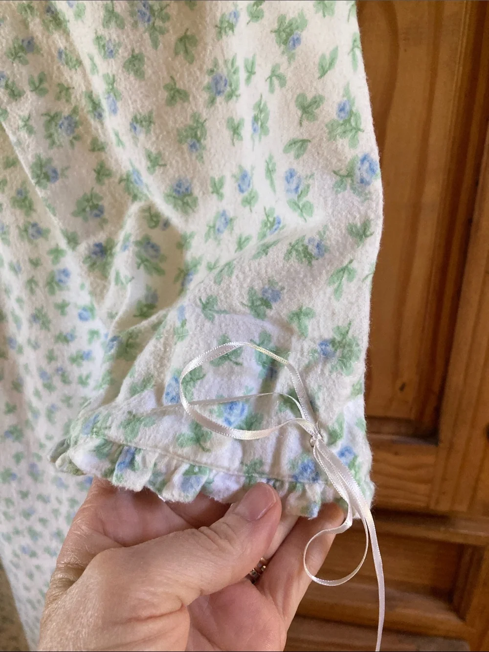 Laura Ashley Green Floral Cotton Nightgown